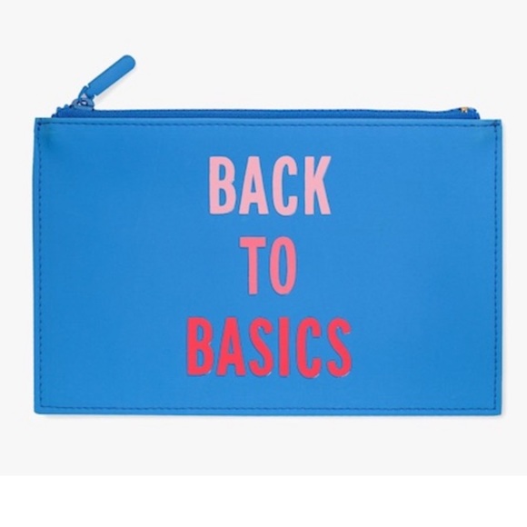 Kate Spade Pencil Pouch Back To Basics Blue College Clutch Wallet Bag New NWT - Picture 2 of 2
